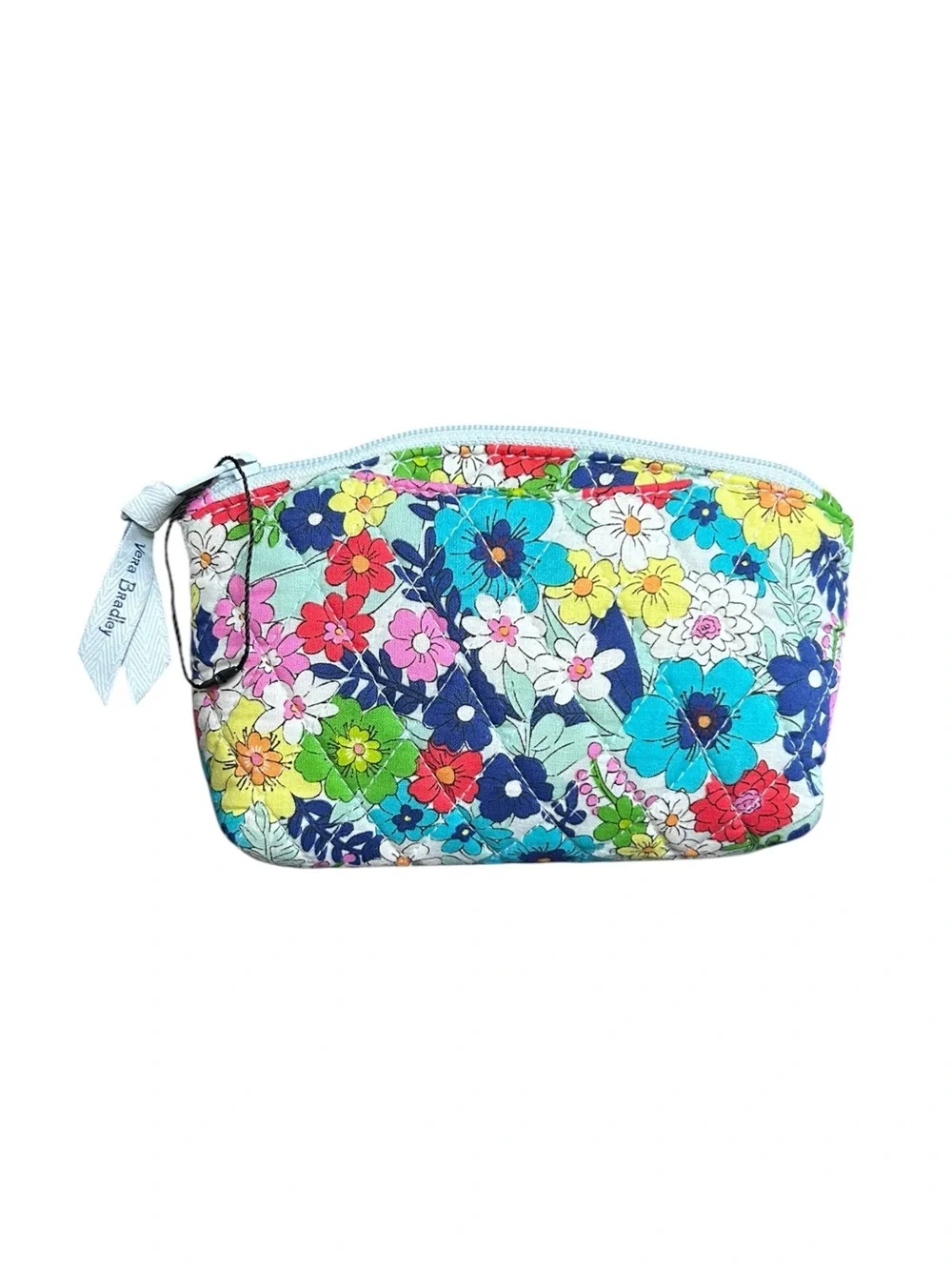 NWOT Vera Bradley Floral Cosmetic Makeup Bag w Mirror Travel Pouch